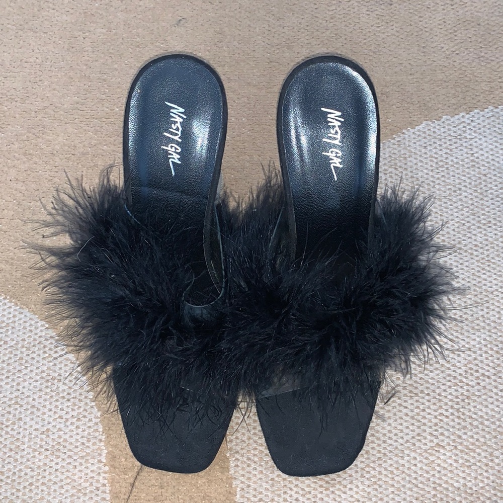 Nasty Gal feather heels